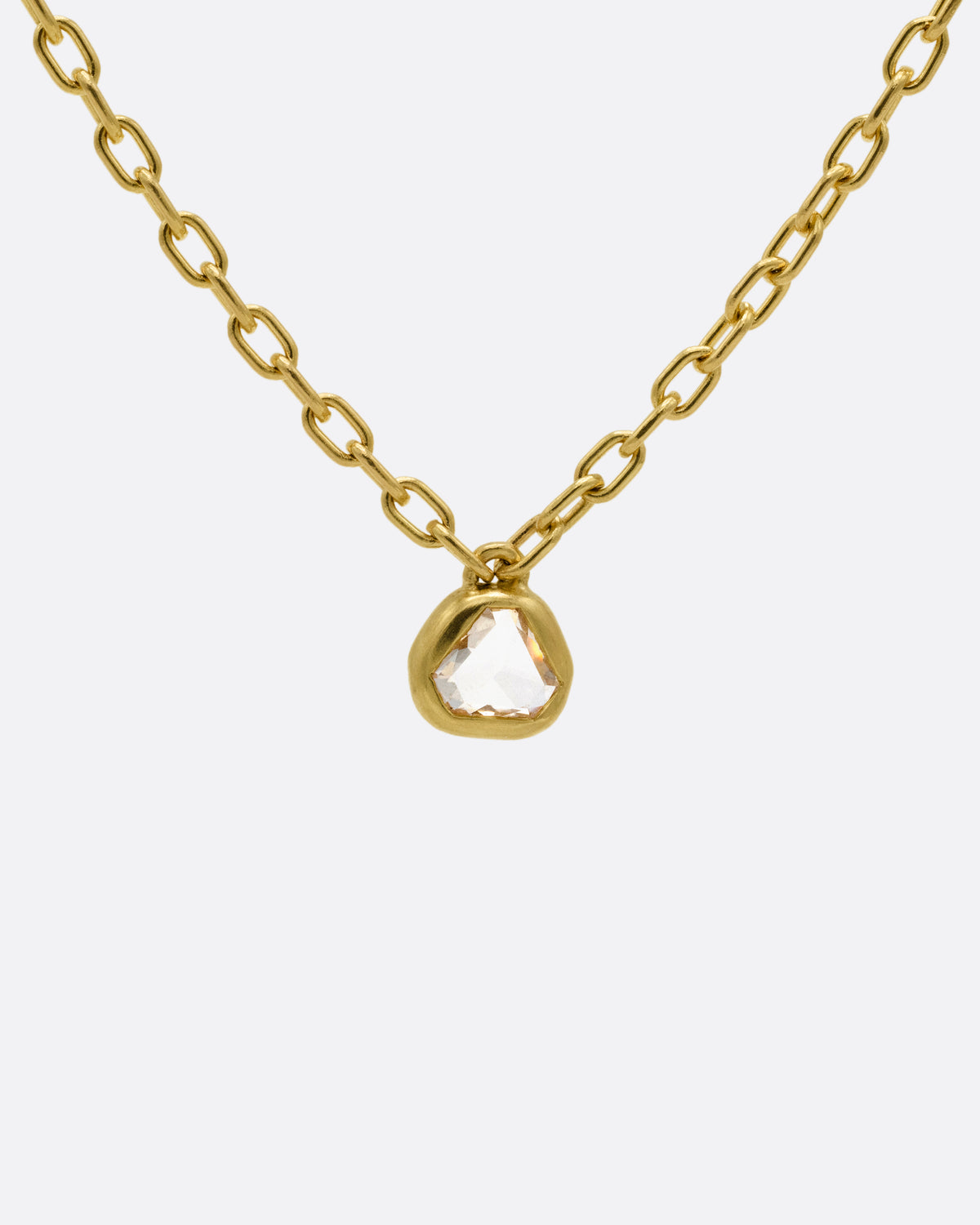 Triangular Diamond Pendant Necklace