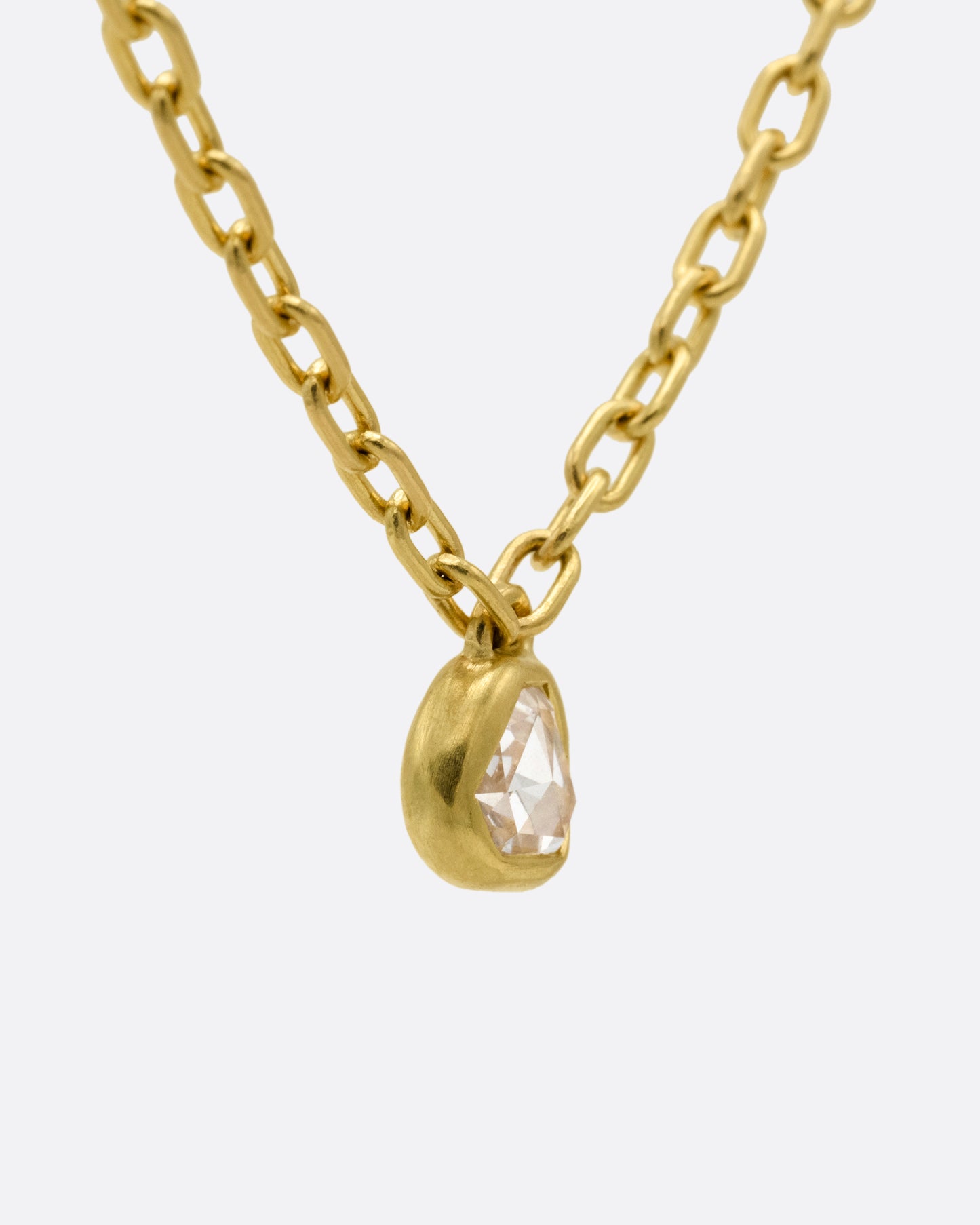Triangular Diamond Pendant Necklace