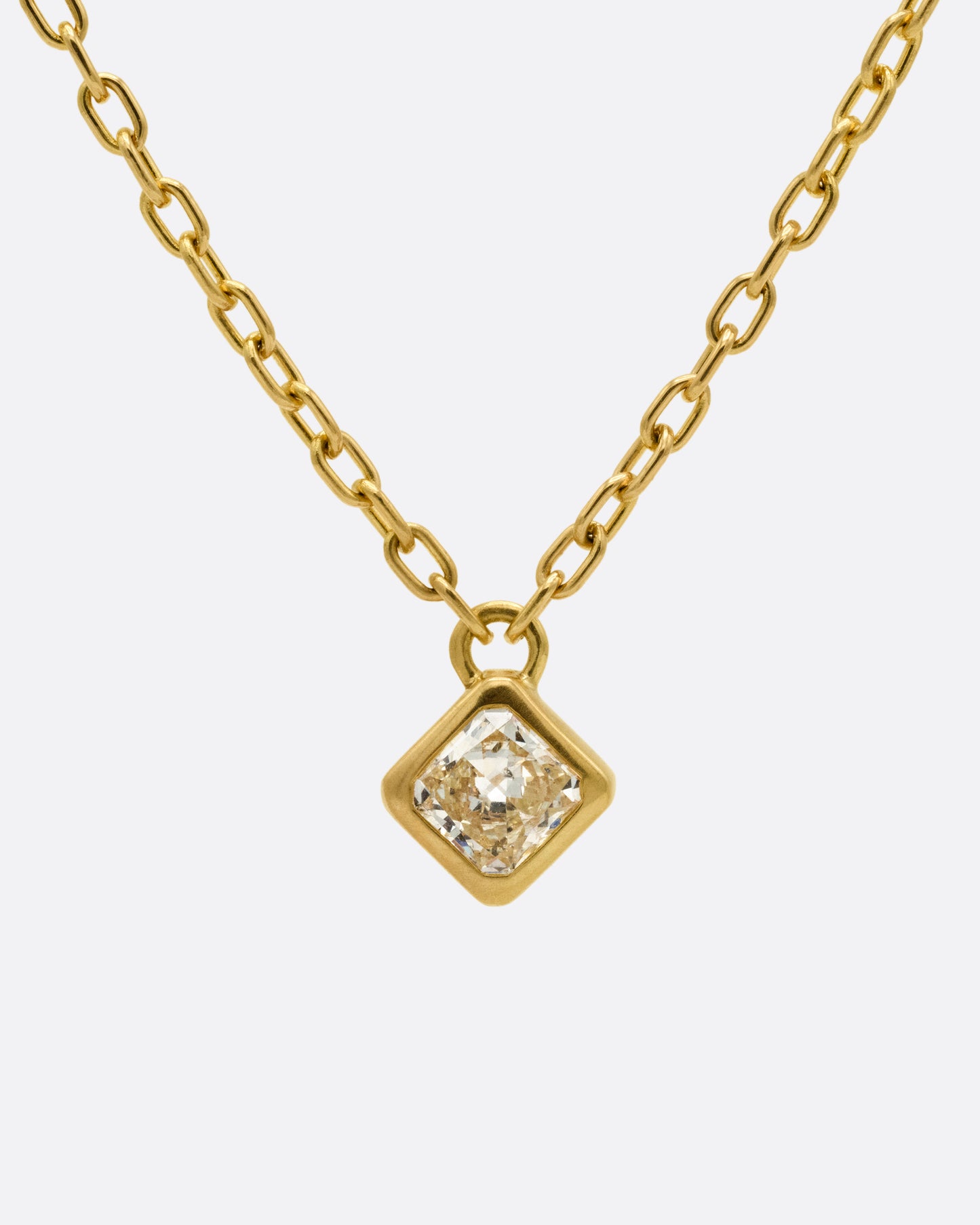 Cushion Cut Diamond Necklace