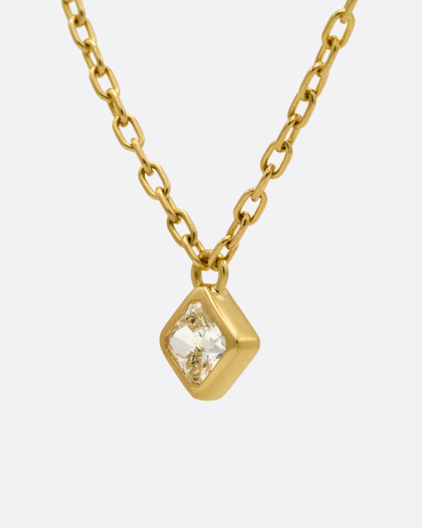 Cushion Cut Diamond Necklace