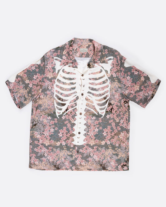 Kapital Khaki Sakura Bone Aloha Shirt
