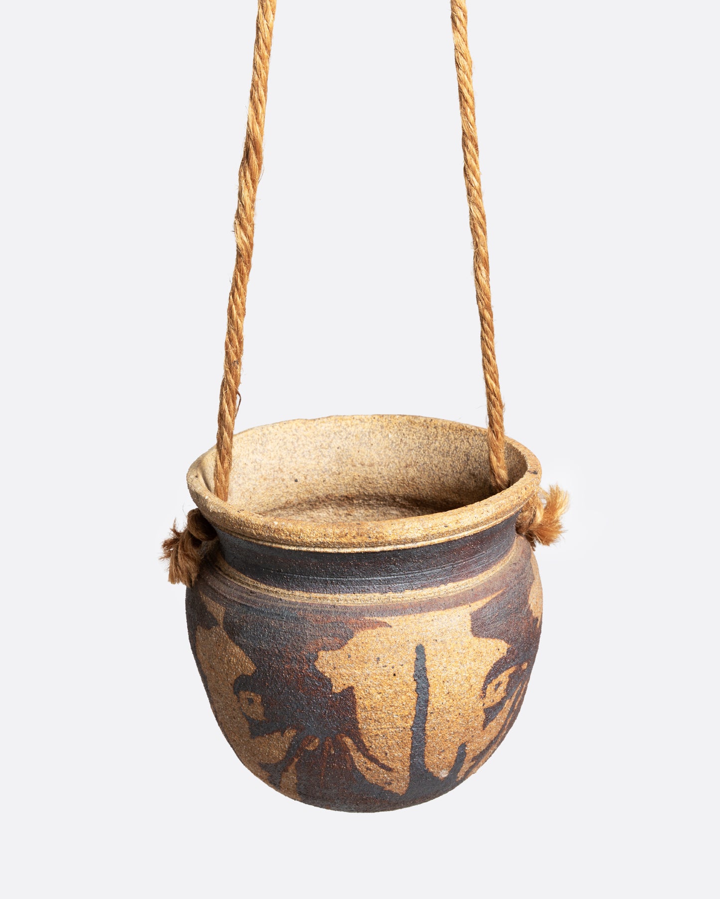 Abstract Glaze Hanging Planter