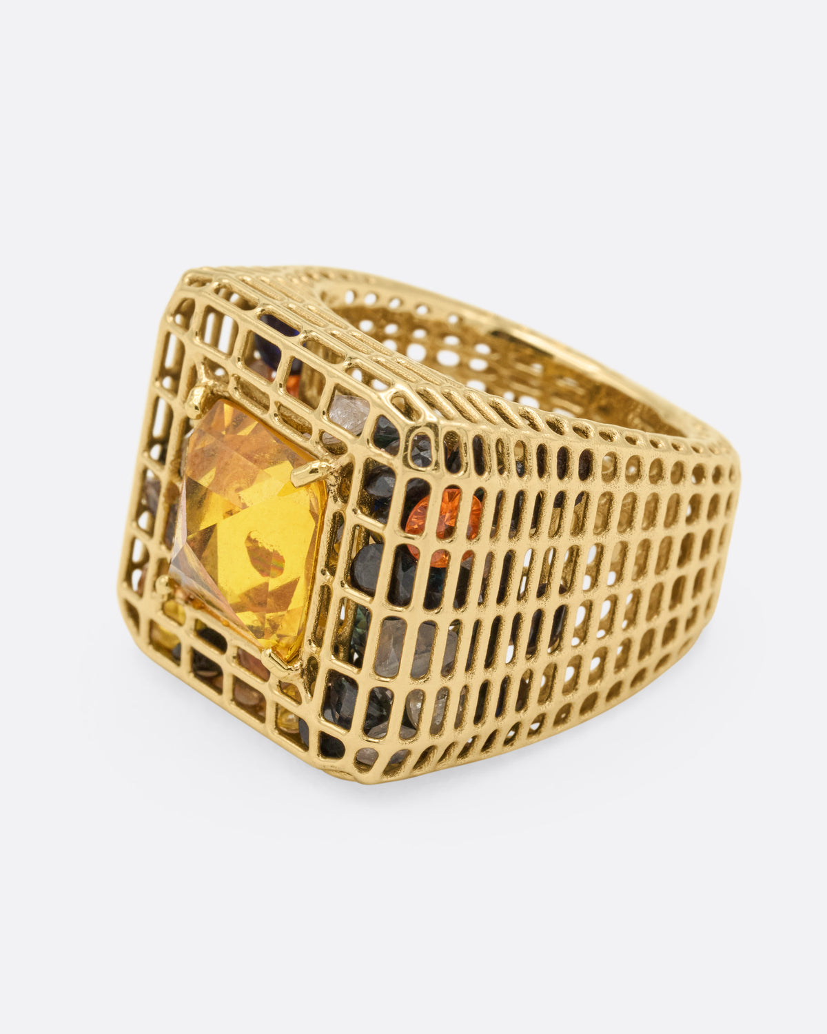 Yellow Sapphire Cagey Dome Ring