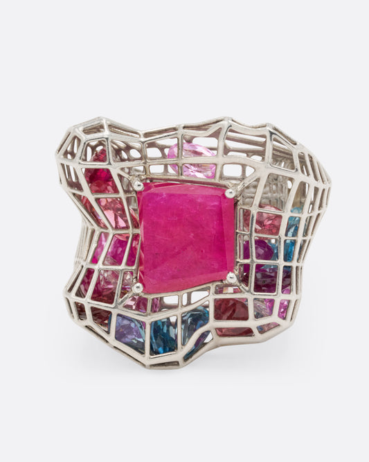 Ruby Cagey Distorted Ring