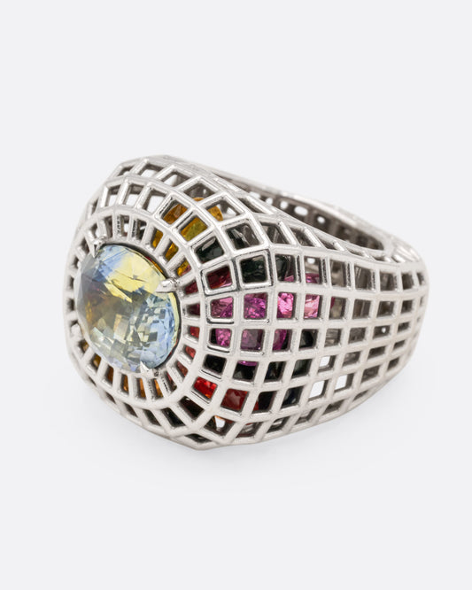 Bicolor Sapphire Cagey Lady Ring