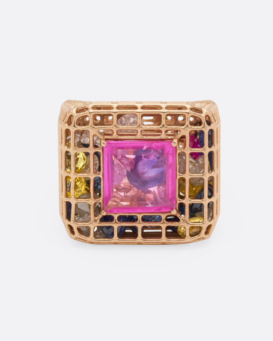 Pink Sapphire Cagey Loud Ring