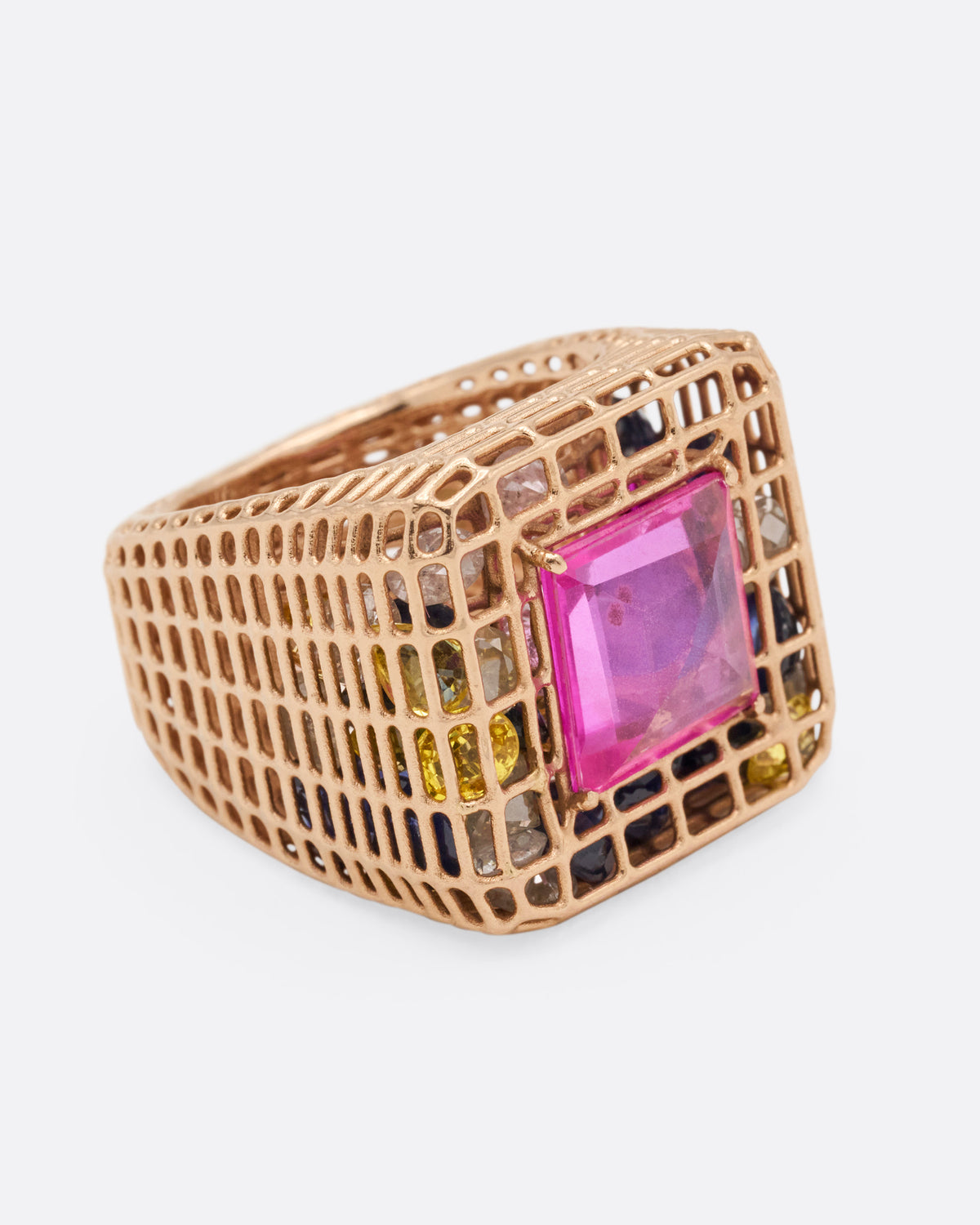 Pink Sapphire Cagey Loud Ring