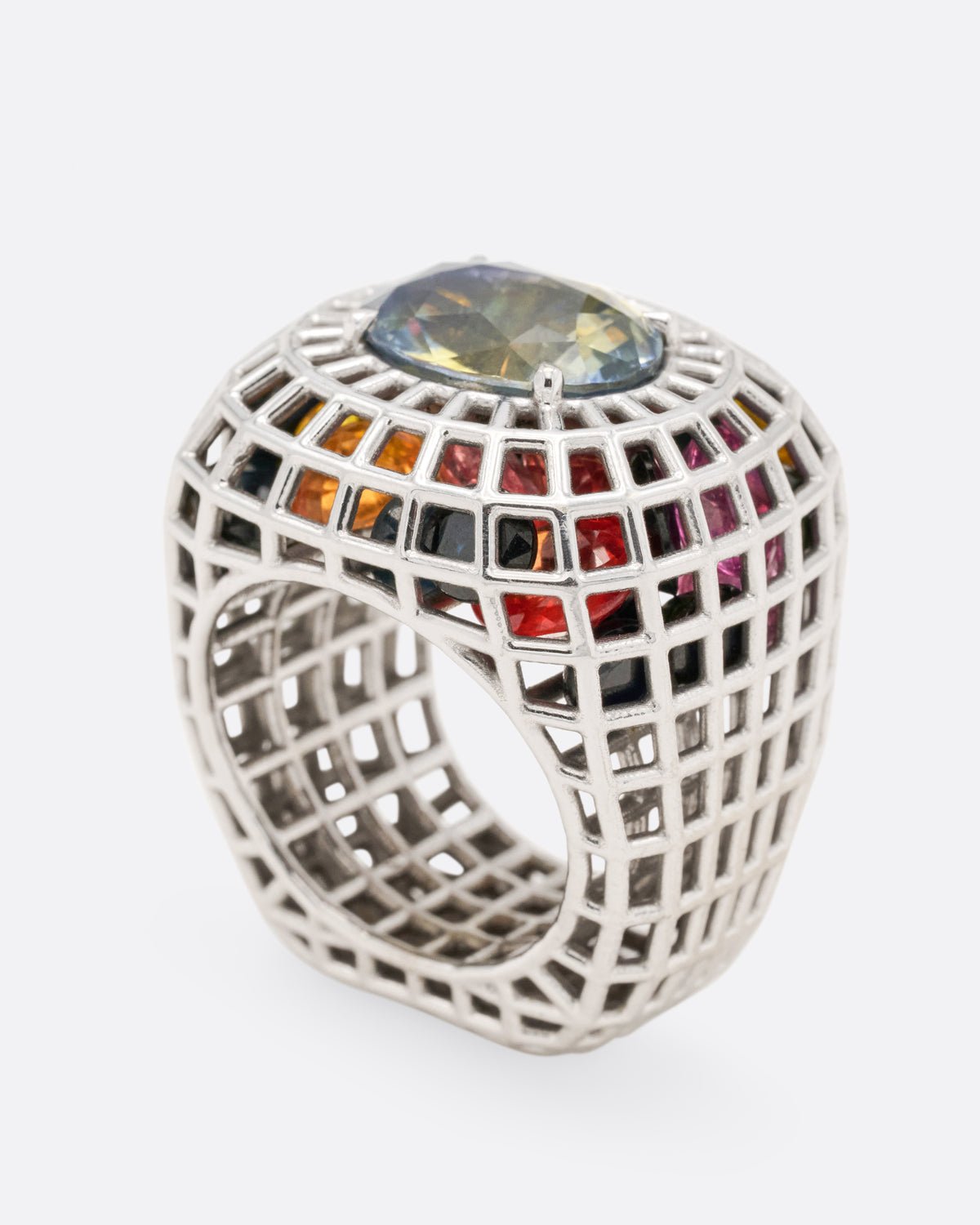 Bicolor Sapphire Cagey Lady Ring