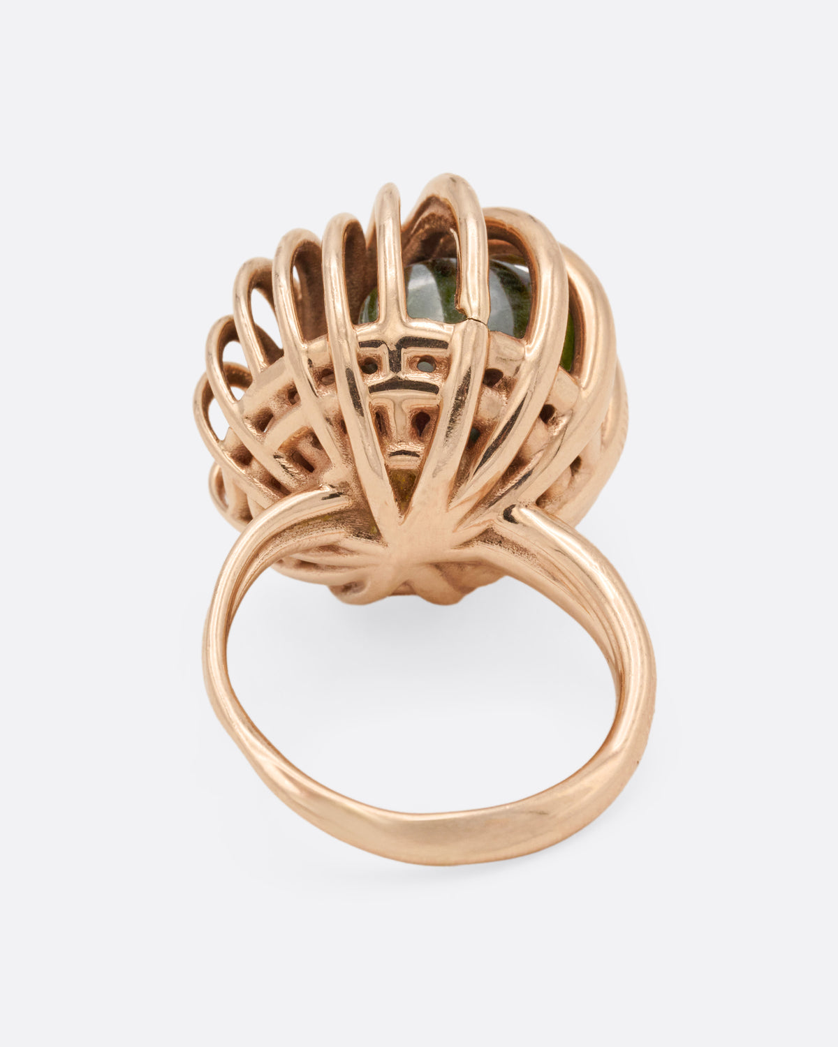 Emerald and Tourmaline Distorted Rattle Ring