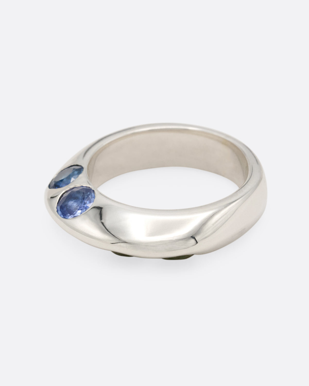 Green and Blue Sapphire Baby Boo Ring