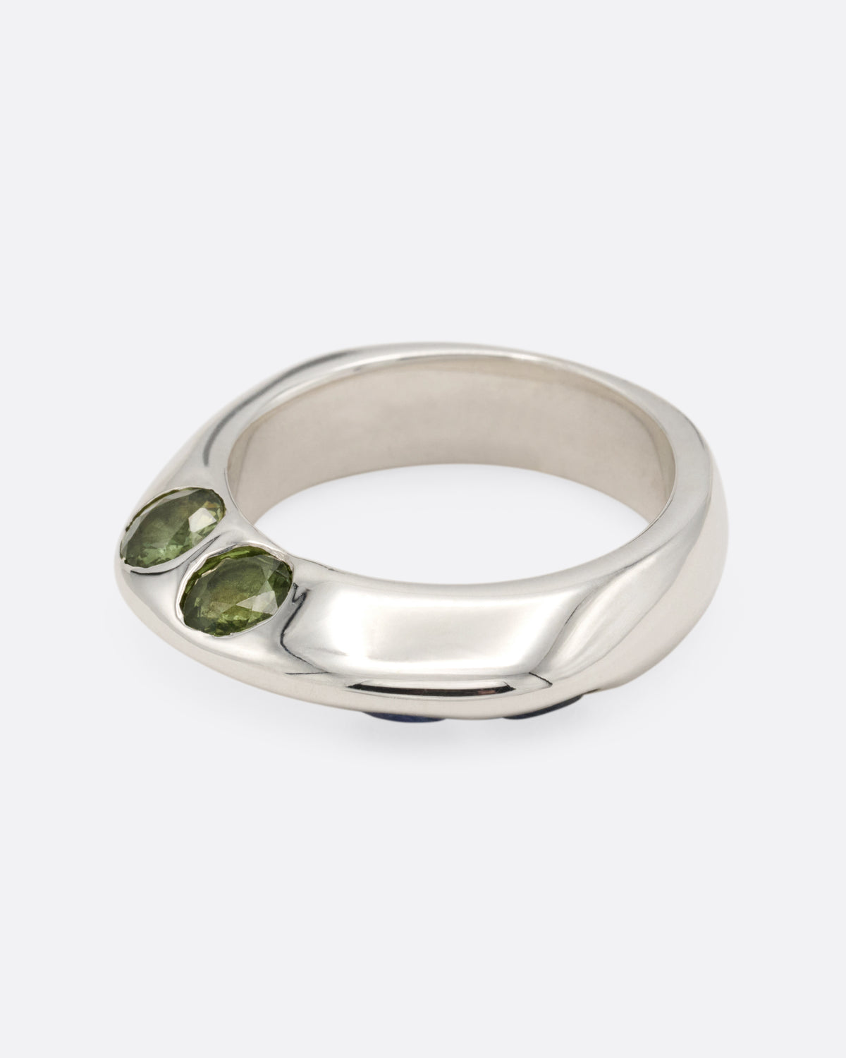 Green and Blue Sapphire Baby Boo Ring