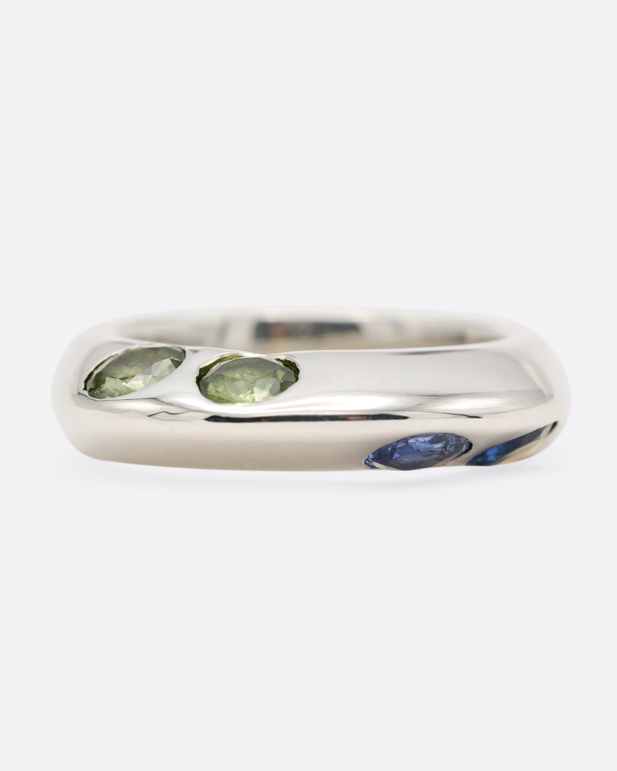 Green and Blue Sapphire Baby Boo Ring