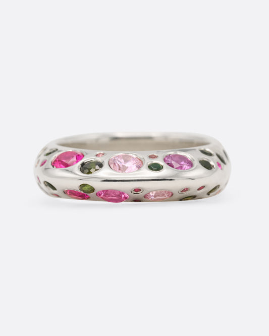 Pink and Green Sapphire Baby Boo Ring