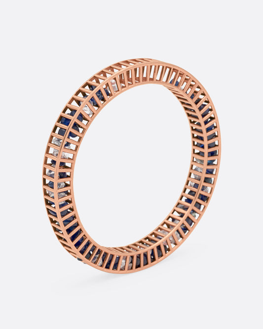 Sapphire Cagey Striped Bangle