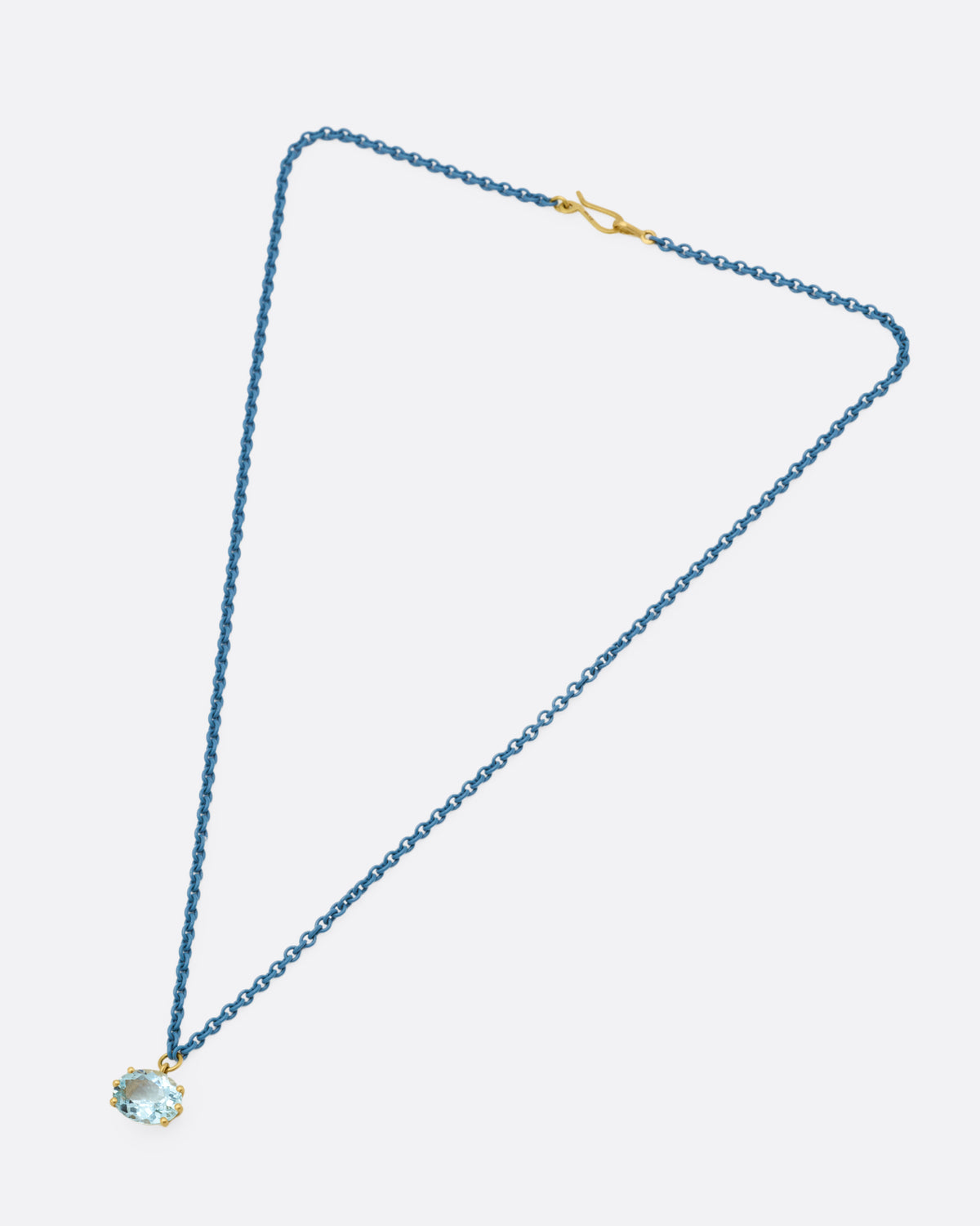 Cromia Aquamarine and Acrylic Coated Chain Necklace