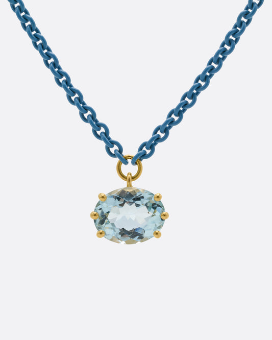 Cromia Aquamarine and Acrylic Coated Chain Necklace