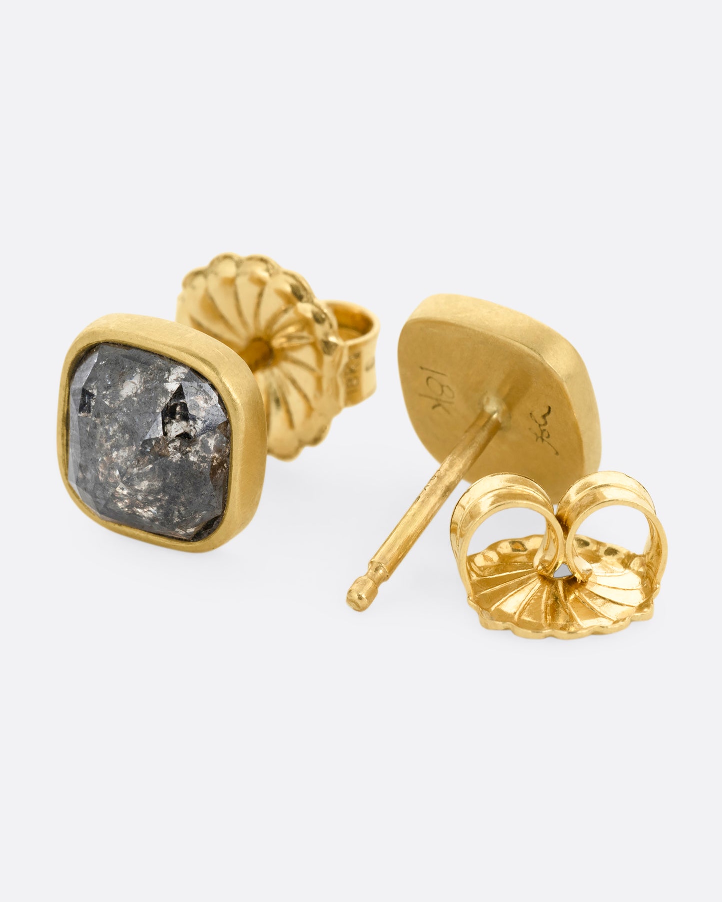 Bezel Set Diamond Stud Earrings