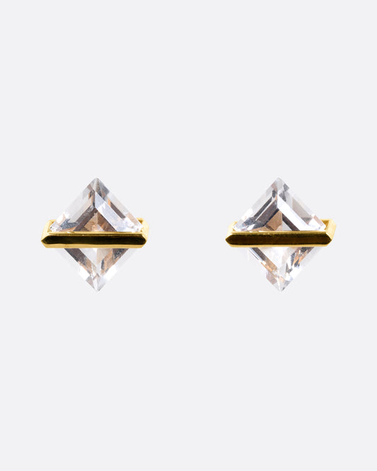 Quartz Band Stud Earrings