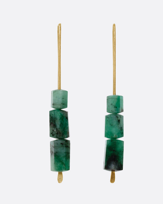 Emerald Medium Hook Earrings