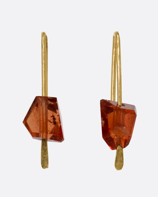Garnet Small Hook Earrings