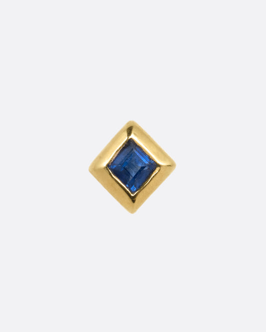 Mini Princess Cut Sapphire Stud Earring