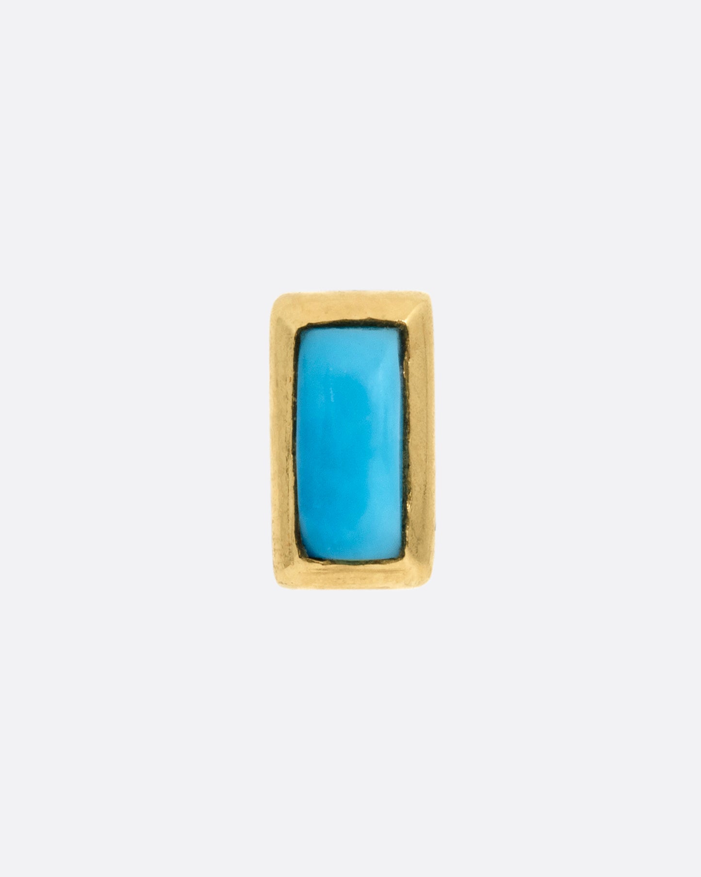 Mini Baguette Turquoise Stud Earring