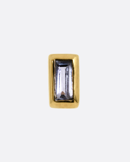 Mini Tanzanite Baguette Stud Earring