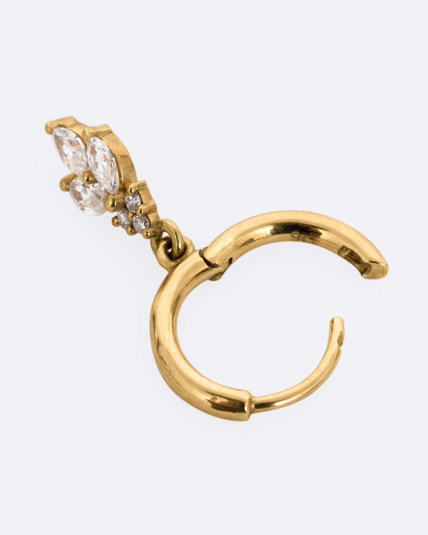 Fleurescent Diamond Drop Hoop Earring