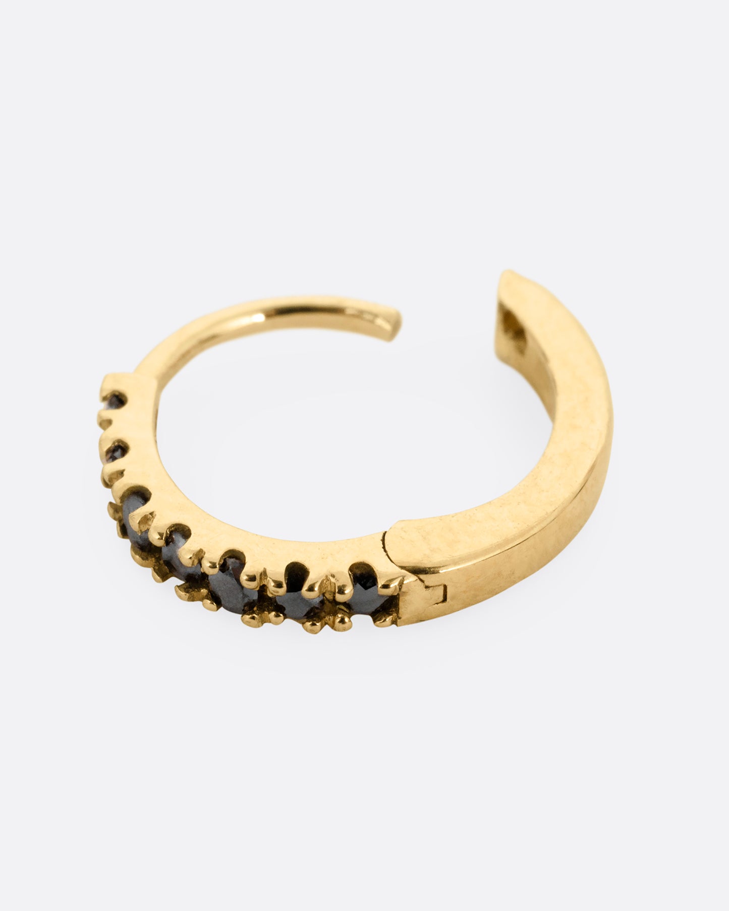 Pave Black Diamond Huggie Hoop