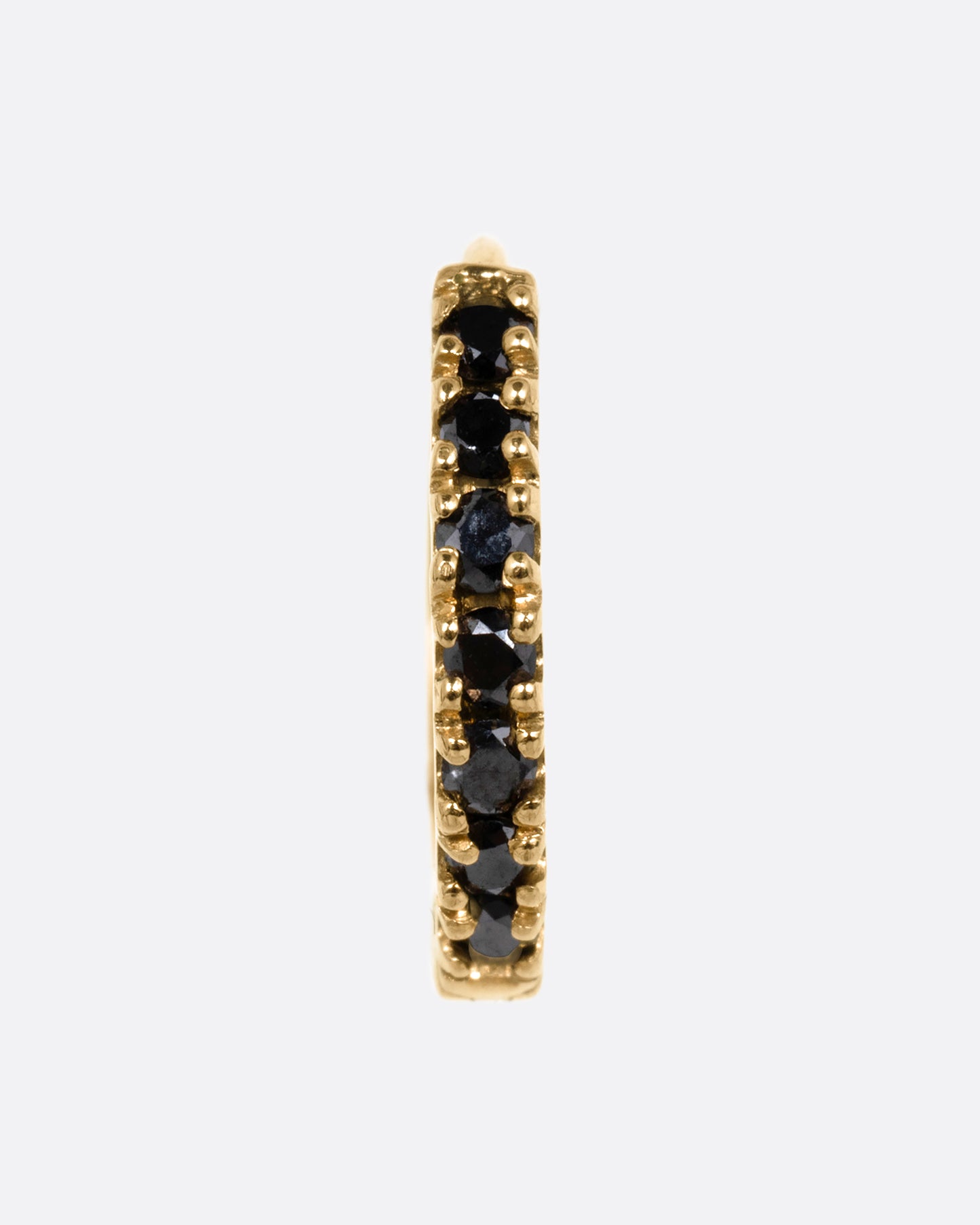 Pave Black Diamond Huggie Hoop