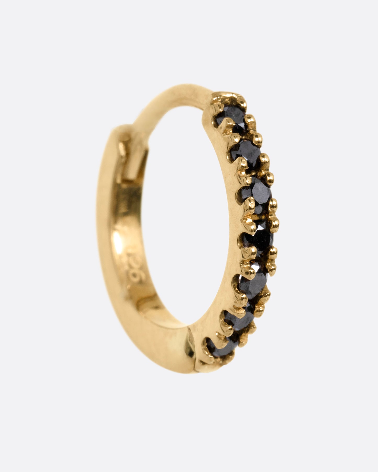 Pave Black Diamond Huggie Hoop