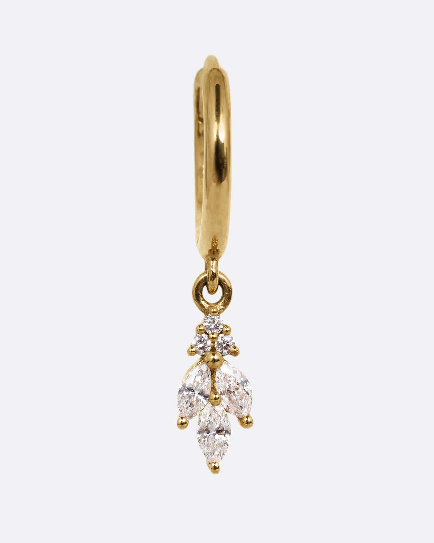Fleurescent Diamond Drop Hoop Earring