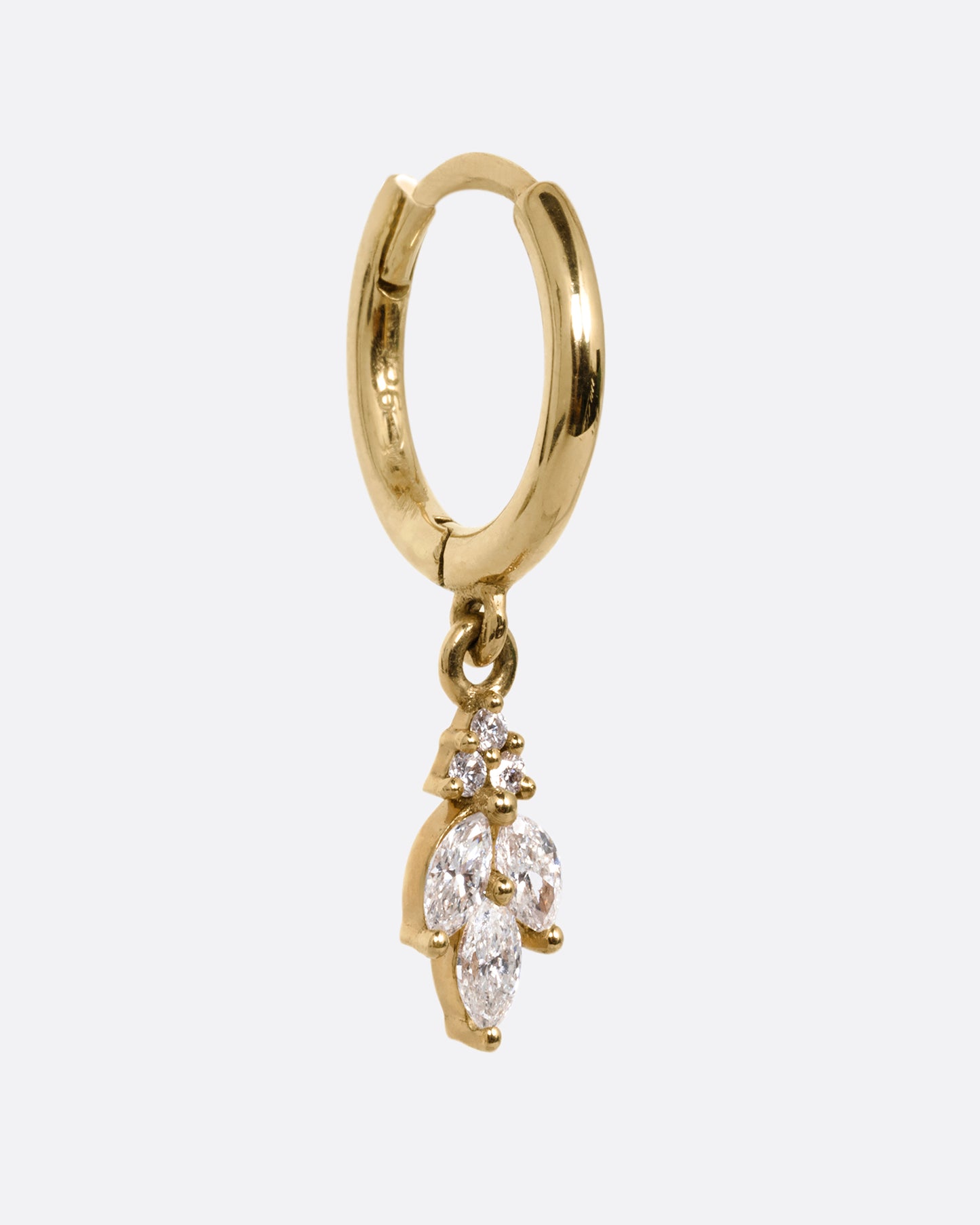 Fleurescent Diamond Drop Hoop Earring
