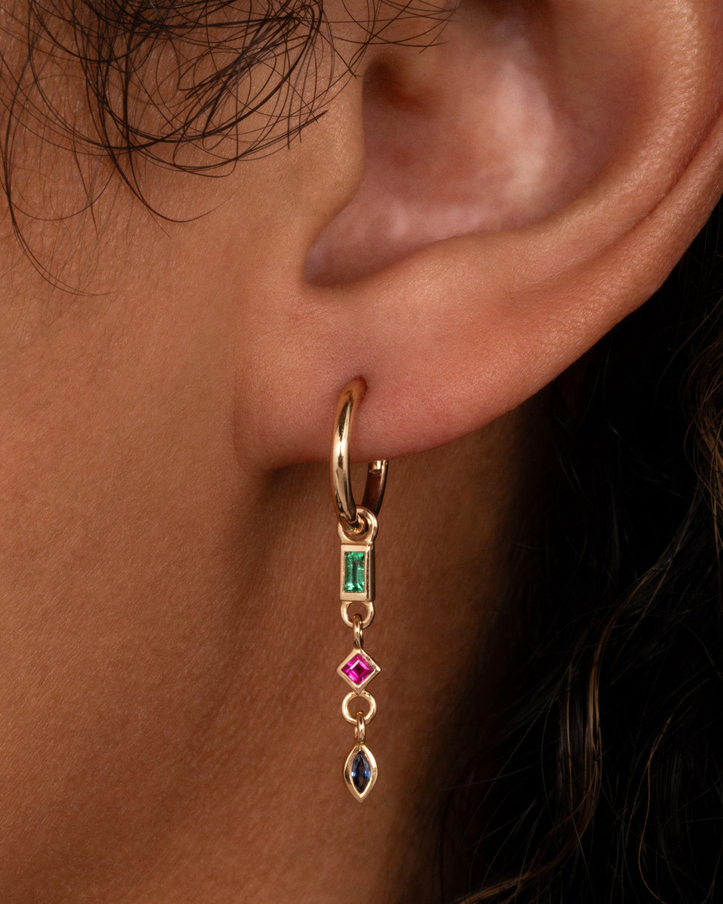 Three Stone Earring Dangle