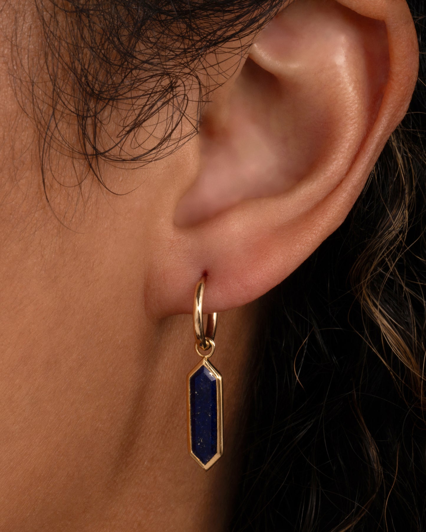 Lapis Hexa Earring Dangle