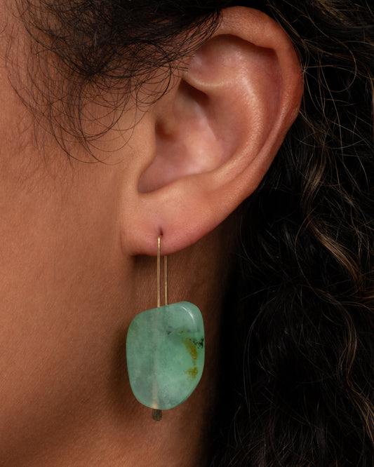 Chrysoprase Medium Hook Earrings