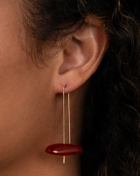 Carnelian Large Hook Earrings