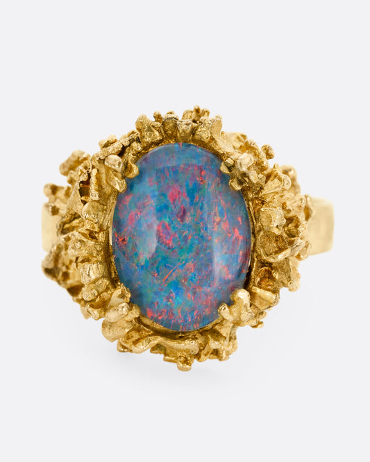 Brutalist Era Opal Ring