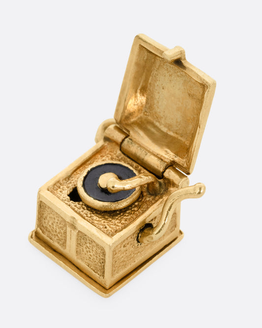 Spinning Record Player Charm