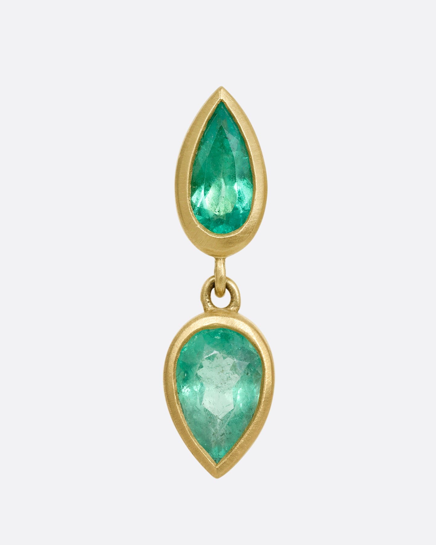 Double Drop Pear Shaped Emerald Earring