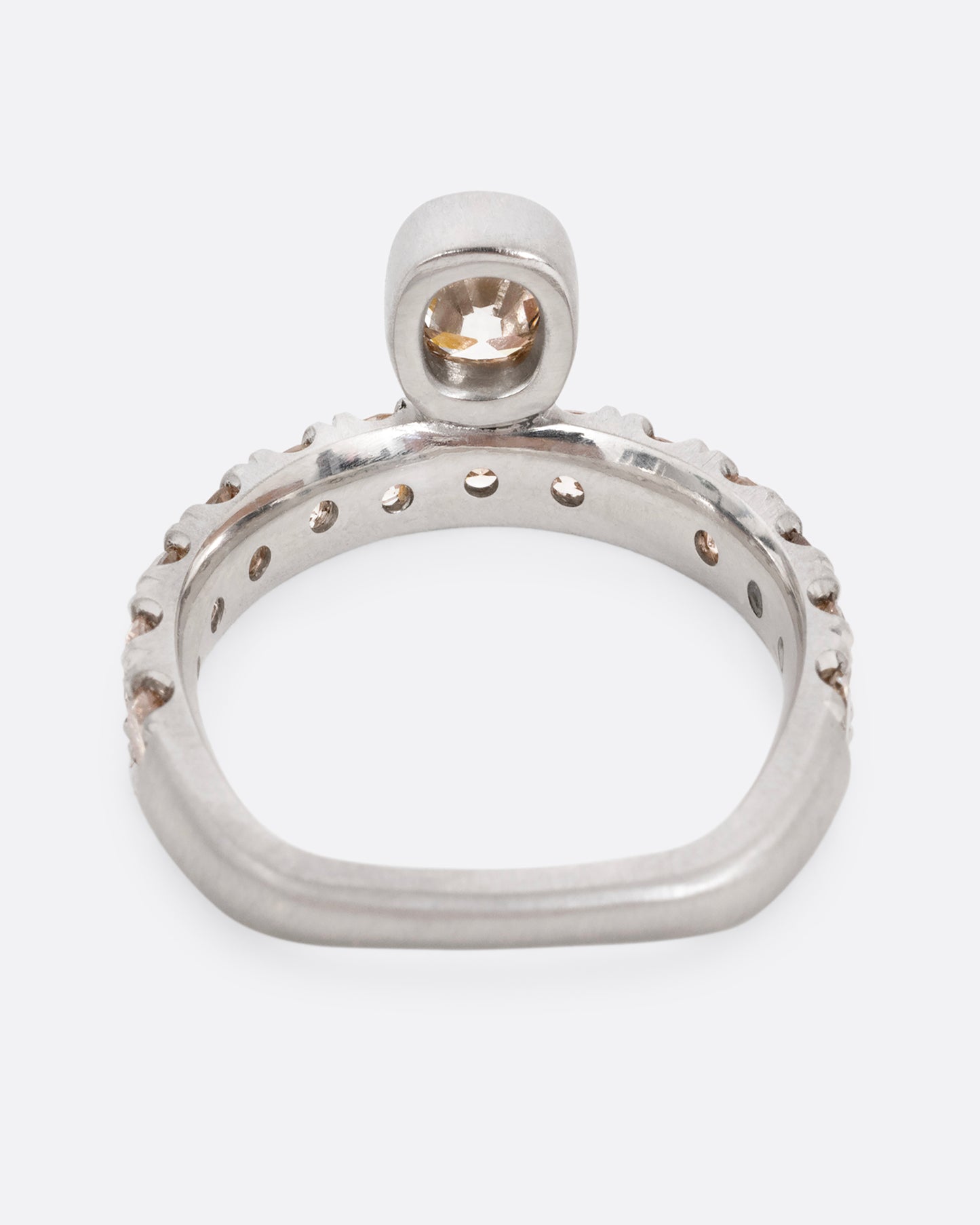 Old Cushion Cut Champagne Diamond Band