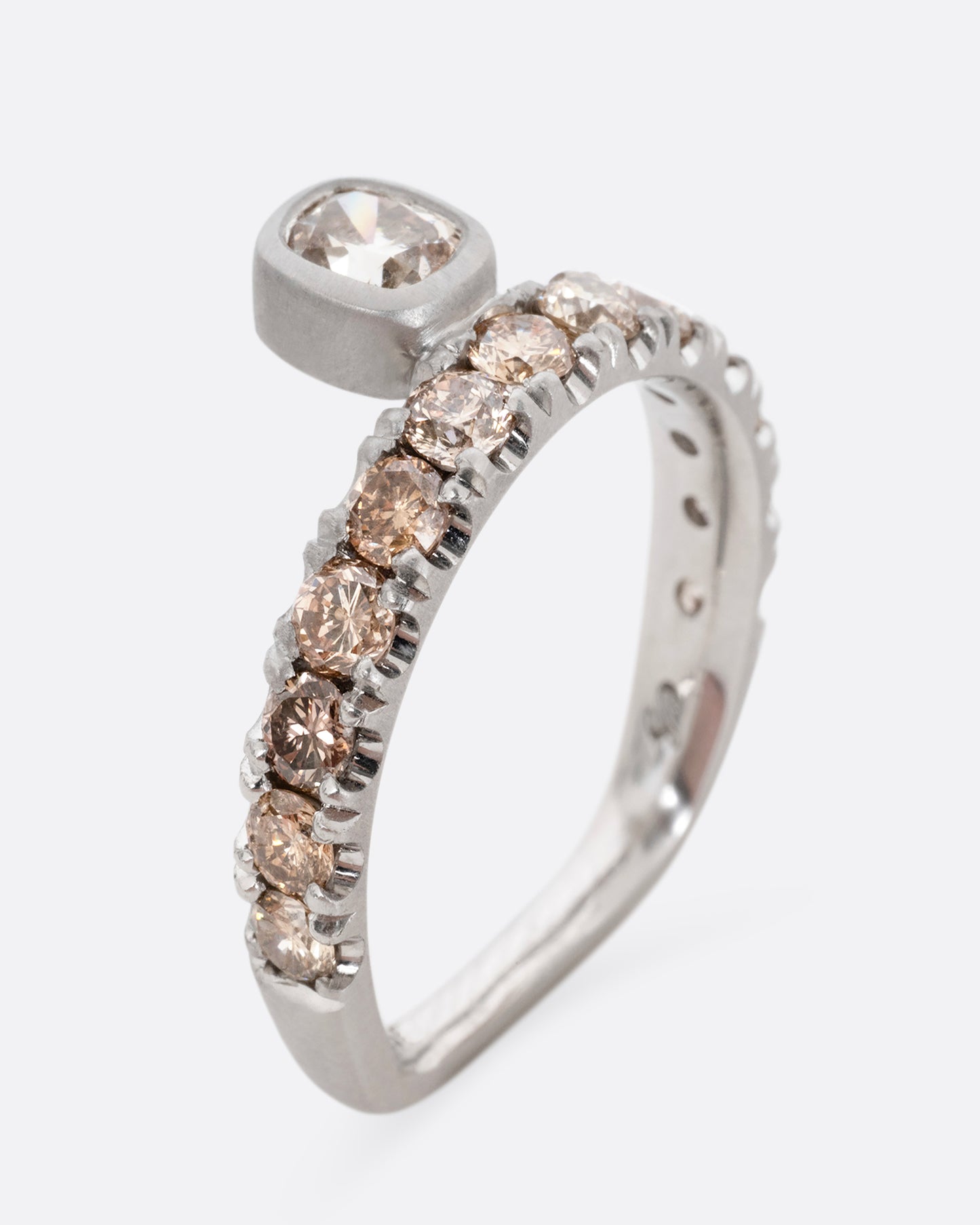 Old Cushion Cut Champagne Diamond Band