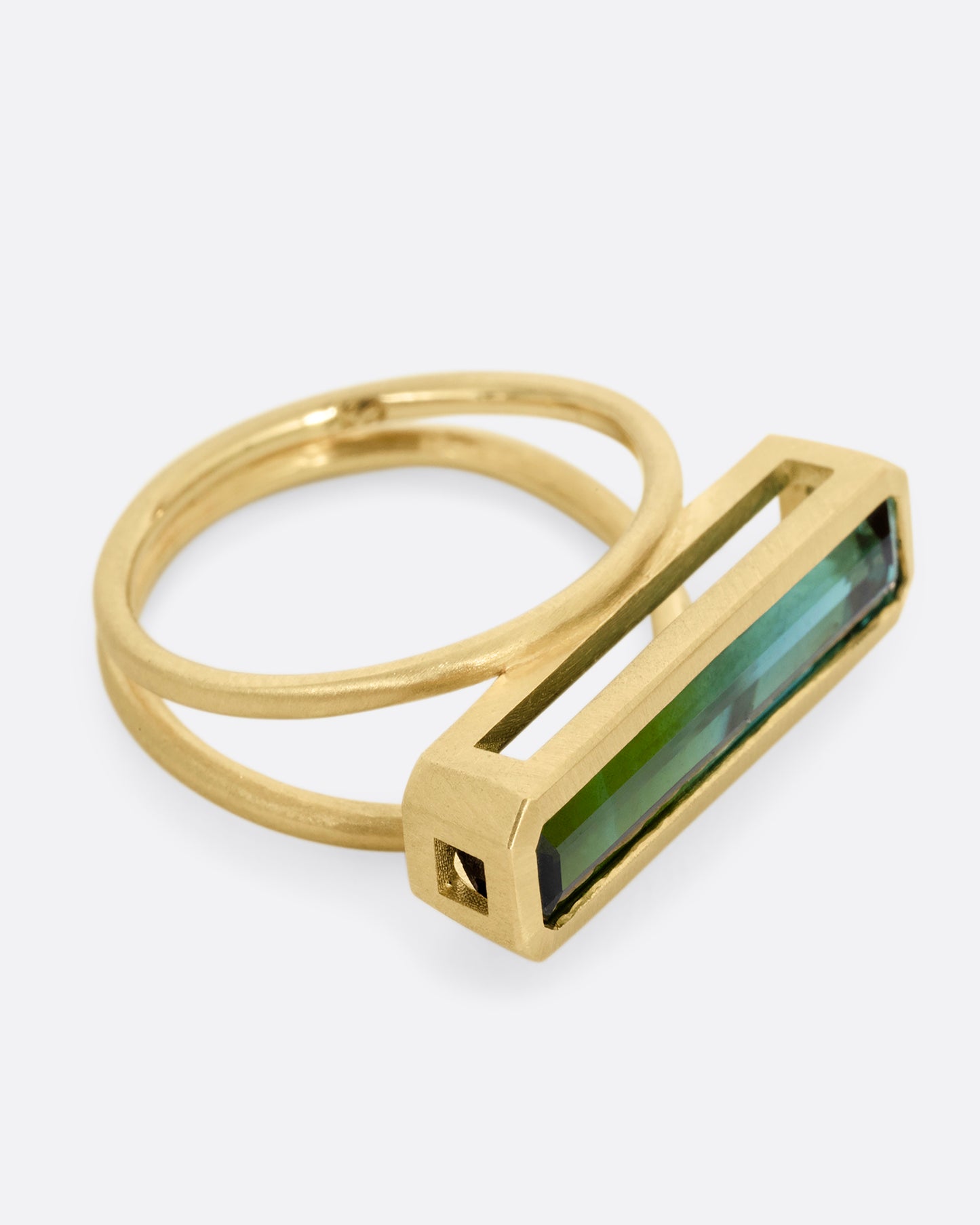 East West Bi-color Tourmaline Ring