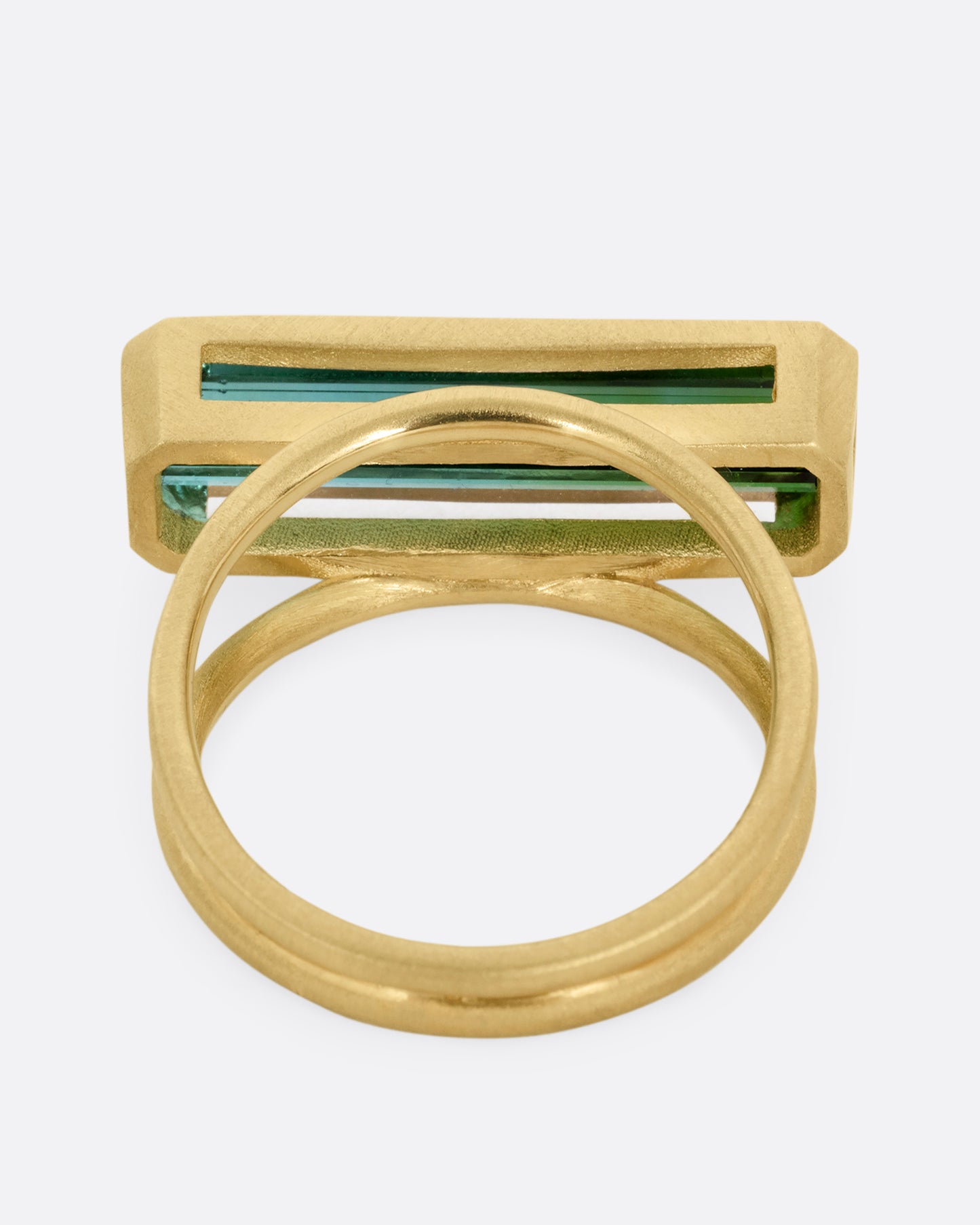 East West Bi-color Tourmaline Ring