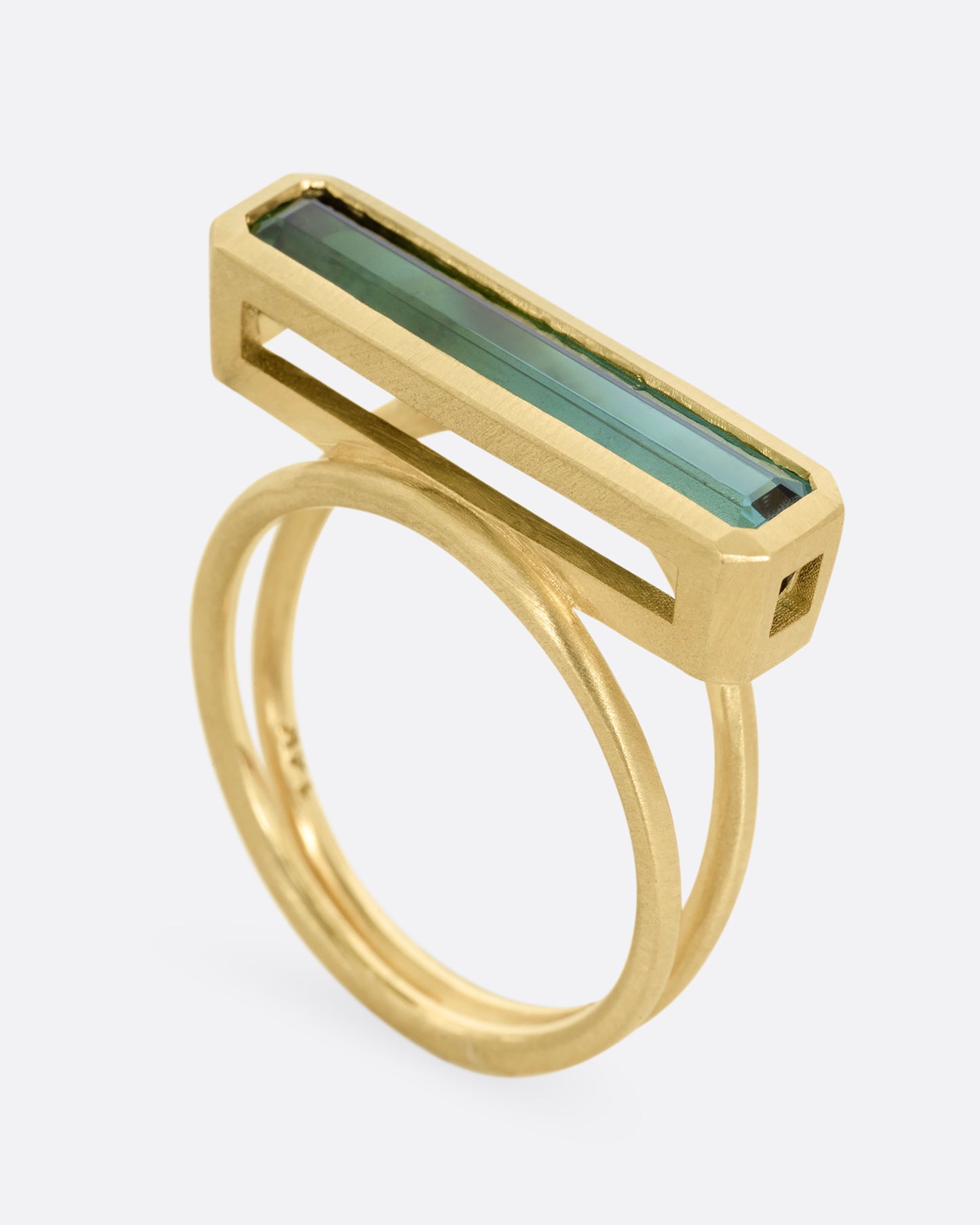 East West Bi-color Tourmaline Ring