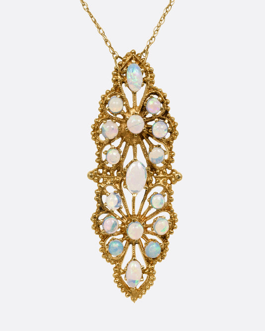 Opal Floral Pendant
