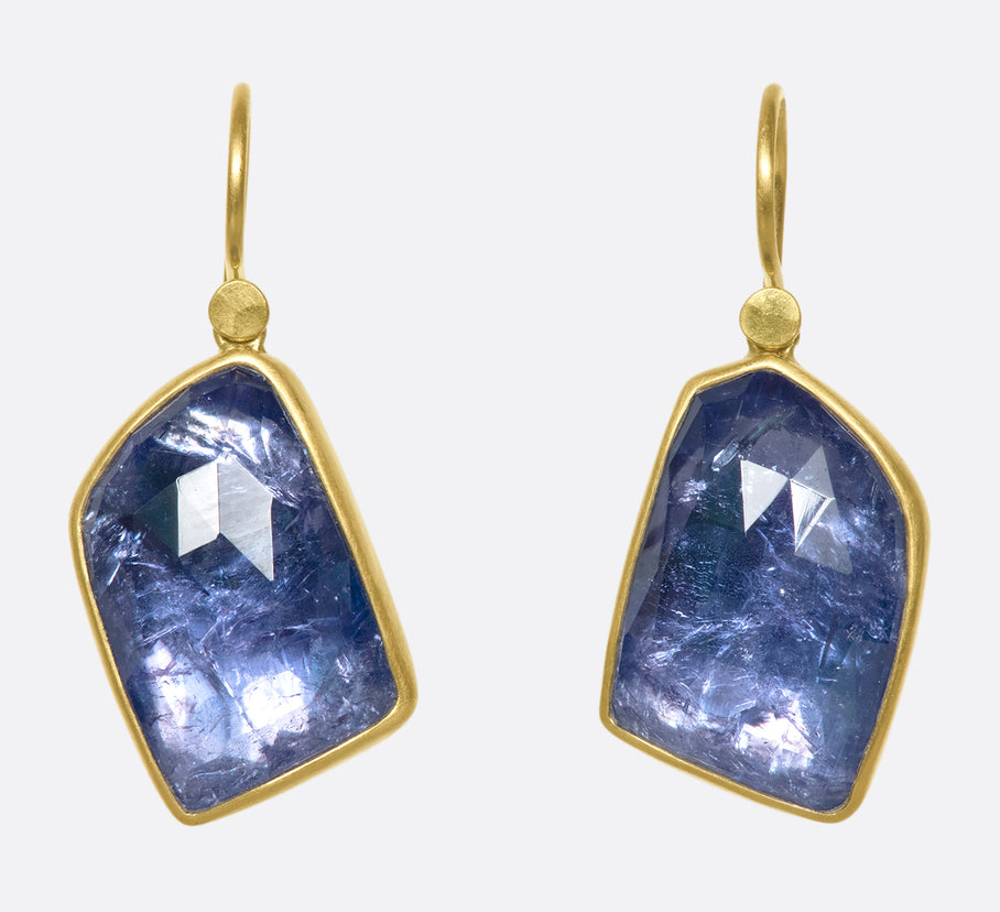 Asymmetrical Tanzanite Drop Earrings