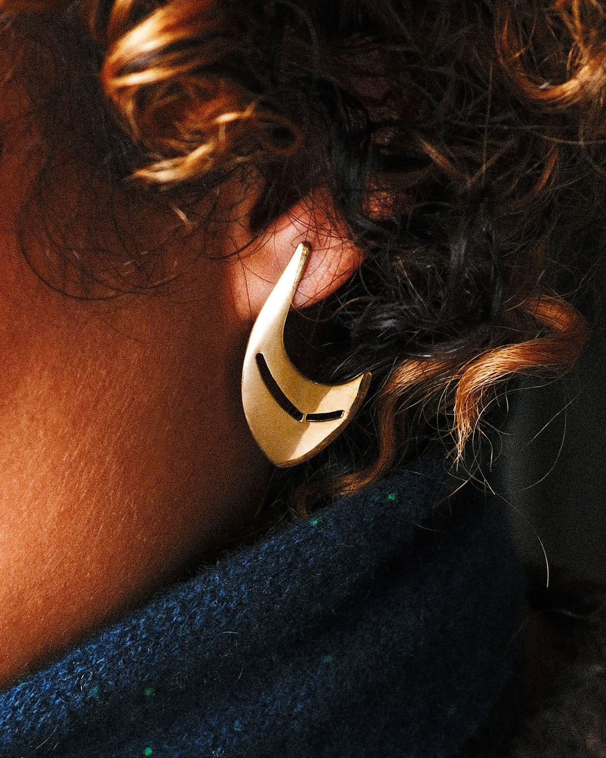Curved Drop Stud Earrings