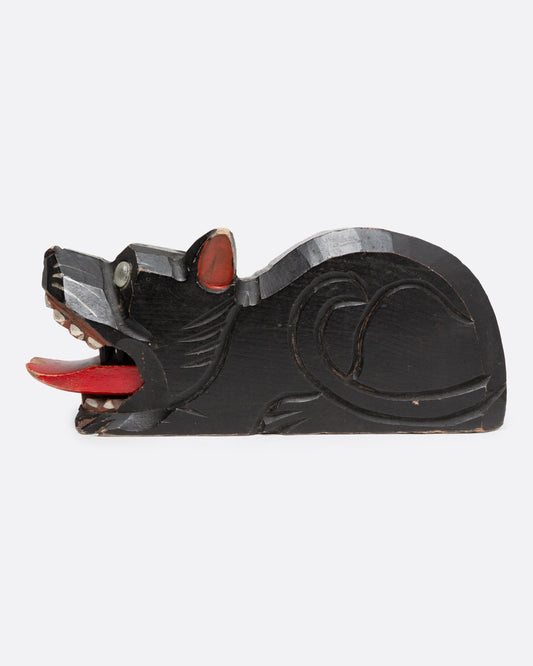 Carved Dog Shoe Brush Holder