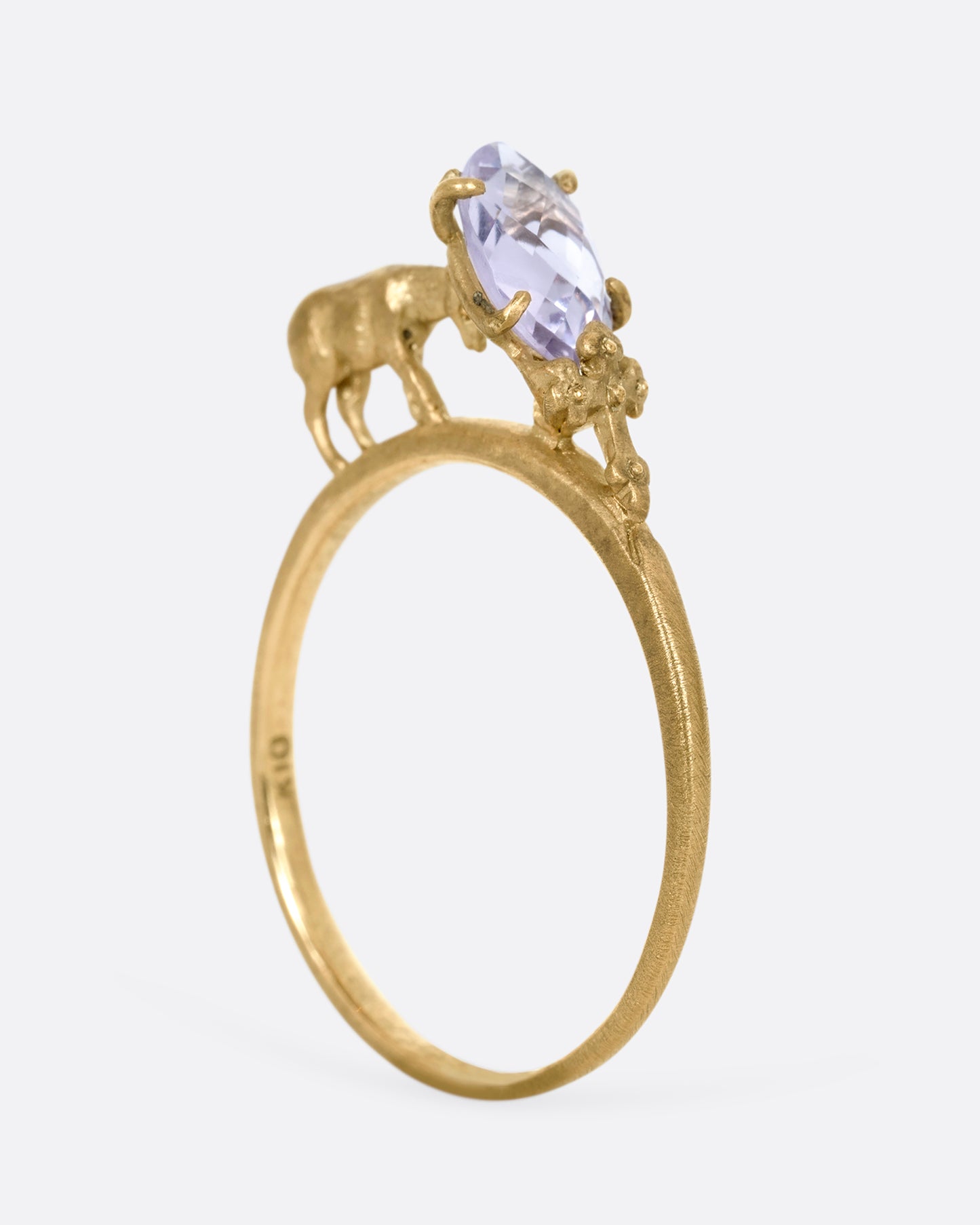 Pink Tourmaline Deer Ring